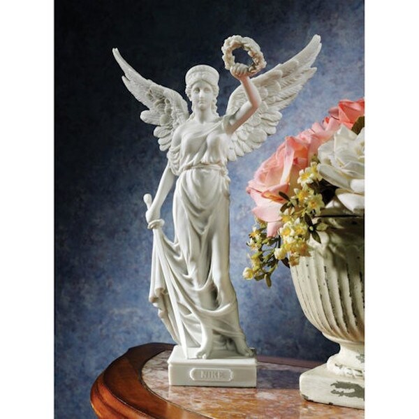 Greek Goddess of Victory Nike Statue Laurel leaf wreath with sword